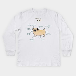 Anatomy of a Pug Kids Long Sleeve T-Shirt